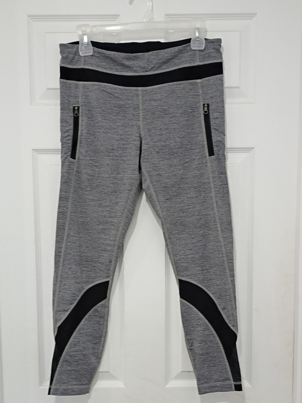lululemon athletica Gray Leggings with Black Accents And Front Pockets